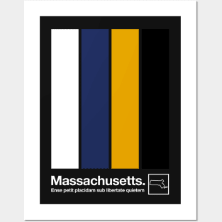 Massachusetts State Flag  // Original Minimalist Artwork Poster Design Posters and Art